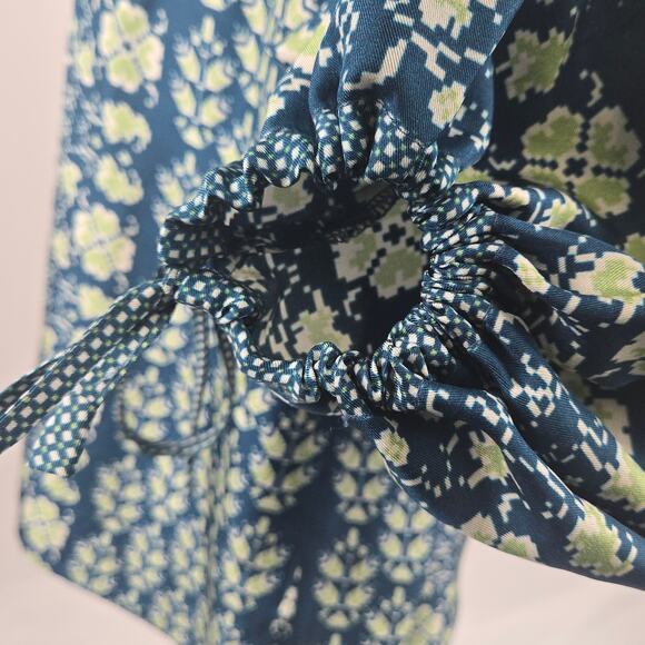 D'Ascoli Toscana Silk Top Mint/Navy Size Medium - Picture 5 of 10